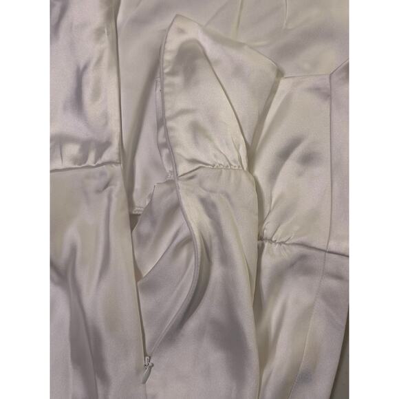 BHLDN Ruby Twist Halter Stretch Satin Ivory Mini Dress - Picture 6 of 7